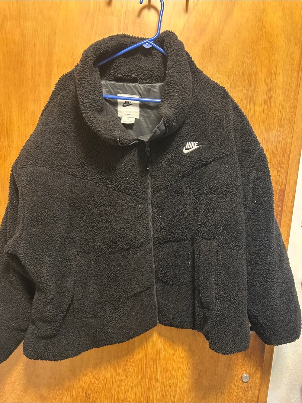 Nike Women's Black Teddy Sherpa Jacket with Zip